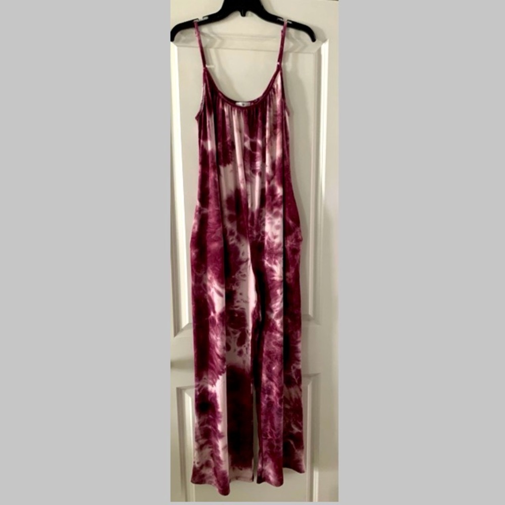 Socialite sleeveless tie dye wide leg jumpsuit